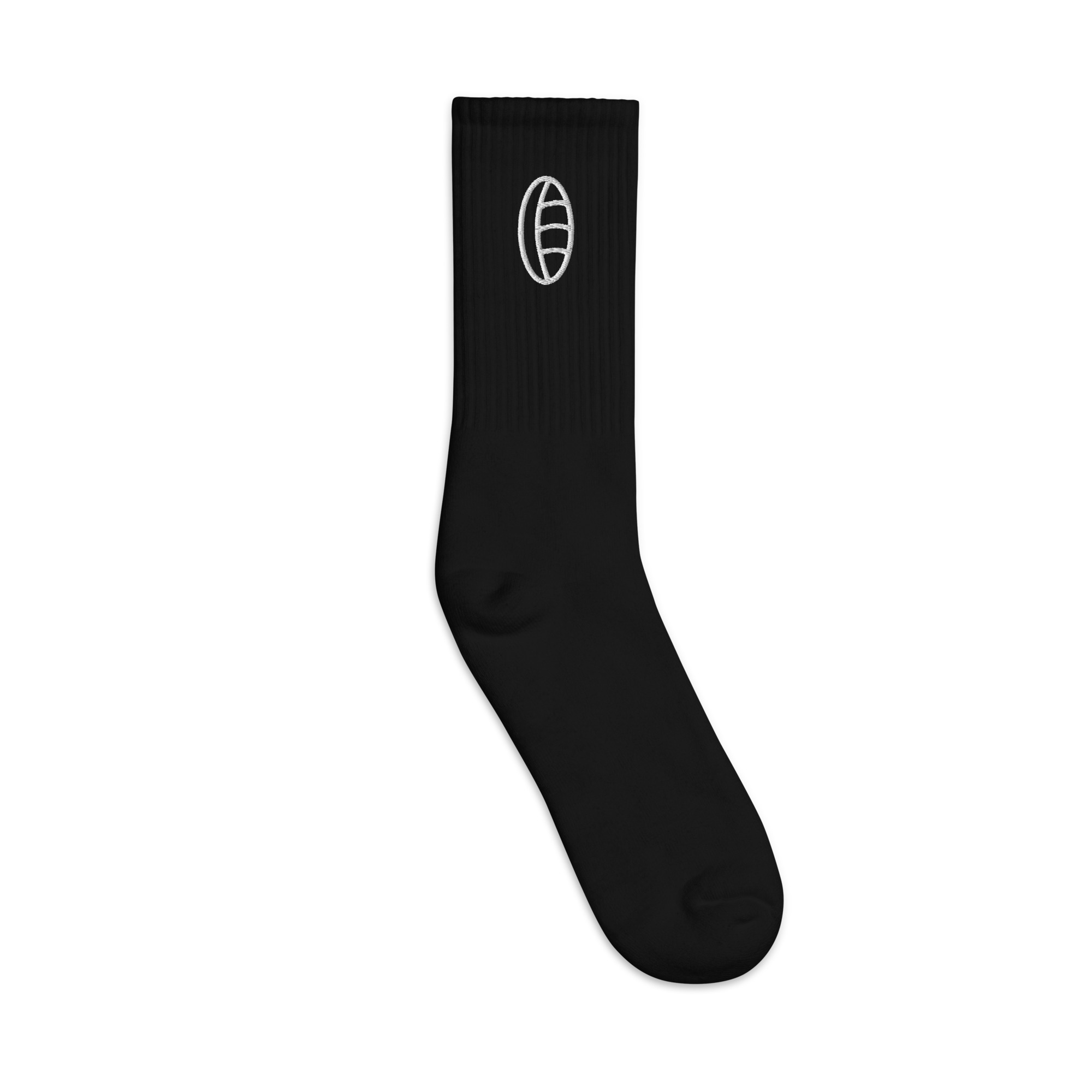 Black Embroidered Socks Made in USA Unisex - Cultural Slow Fashion - Image 2