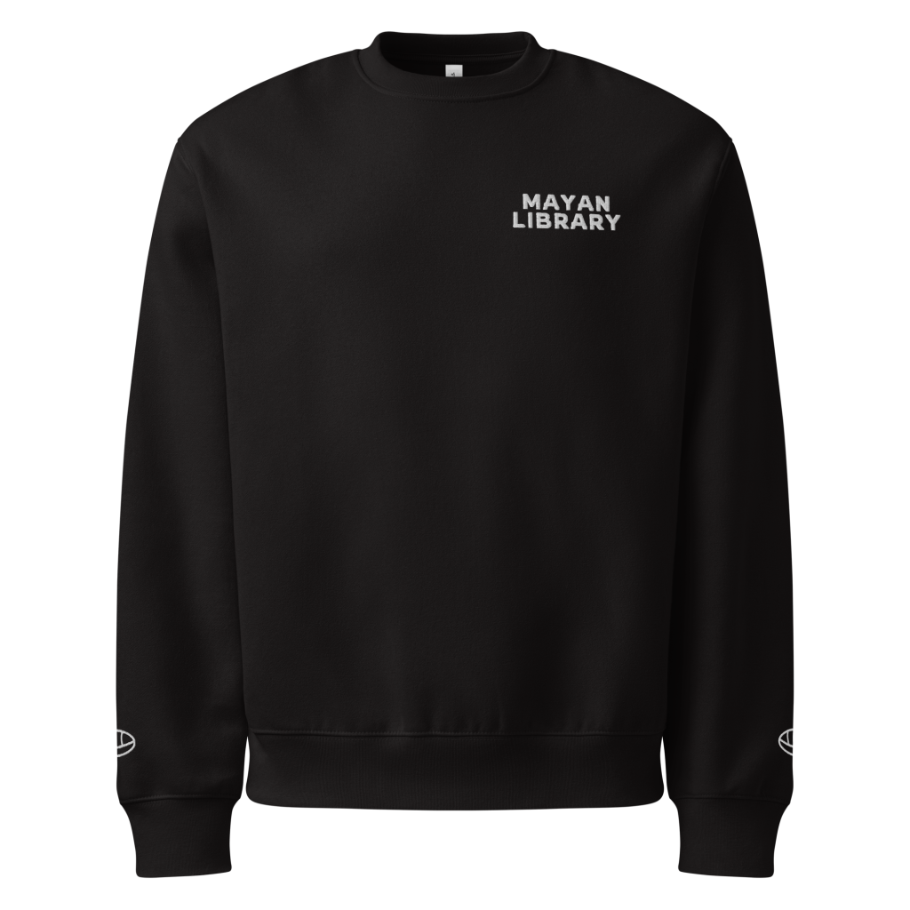 Sweatshirt Embroidery Black Oversized Unisex - Cultural Slow Fashion